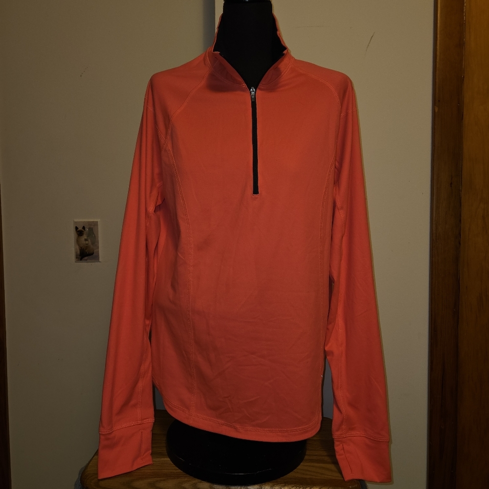 Old Nacy Semi Fitted Hot PinkQuarter-Zip Pullover with Thumb holes Large